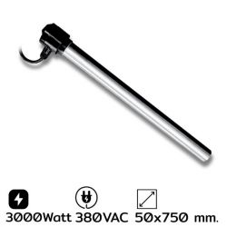 *รับสั่งทำเท่านั้น ฮีตเตอร์อุ่น-ต้มน้ำยาเคมี (BOBBIN HEATER) แบบสแตนเลส รุ่น SS-7303 50 x 750 mm. 3000W 380 VAC SANGI