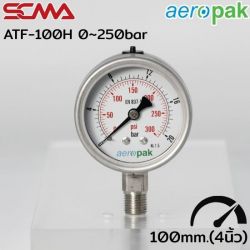 ATF-100H เกจ์วัดความดัน/เกลียวล่าง (Pressure Gauge) 0~5bar/0~70psi 1/4PT SUS304
