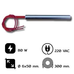 ฮีตเตอร์คาร์ทริจด์ (CARTRIDGE HEATER) SANGI ฮีตเตอร์แท่งกลม 300 mm. ขนาด 6x50