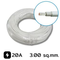 FBG-300 สายทนความร้อน/ไฟเบอร์กลาส Dia. 3.00sq.mm, -60+200C White  (1 ม้วน=100M)