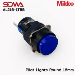AL216-1TBB Pilot Lights Round 16mm. 12VDC Blue Mibbo