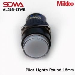 AL216-1TWB Pilot Lights Round 16mm. 12VDC White Mibbo
