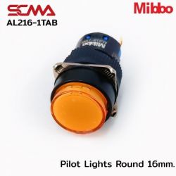 AL216-1TAB Pilot Lights Round 16mm. 12VDC Orange Mibbo