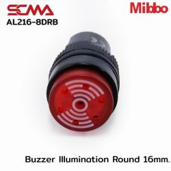 AL216-8DRB 12VDC Red Buzzer lllumination Round 16mm. Mibbo