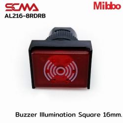 AL216-8RDRB 12VDC Red Buzzer lllumination Square 16mm. Mibbo