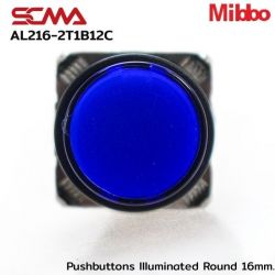 AL216-2T1B12C 24VDC Blue Pushbuttons llluminated Round 16mm. Monentary Mibbo