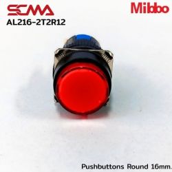 AL216-2T2R12 Pushbuttons Round 16mm. Maintained Red Mibbo