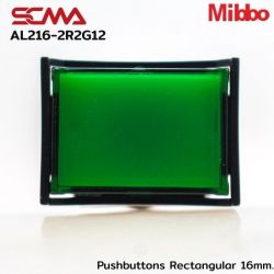 AL216-2R2G12 Pushbuttons Rectangular 16mm. Maintained Green Mibbo
