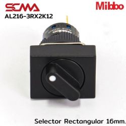 AL216-3RX2K12 Selector Rectangular 16mm. 2Gear Maintained Mibbo