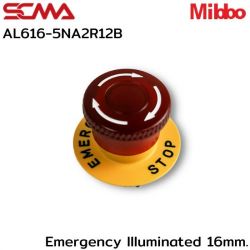AL616-5NA2R12B Emergency llluminated 16mm. Maintained With เนมเพลท 12VDC Mibbo