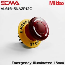 AL616-5NA2R12C Emergency llluminated 16mm. Maintained With เนมเพลท 24VDC Mibbo