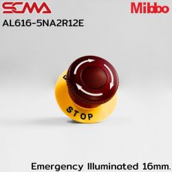 AL616-5NA2R12E Emergency llluminated 16mm. Maintained With เนมเพลท 220VAC Mibbo