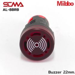 AL-8BRB 12V AC/DC Buzzer 22mm. Intermittent Flash Beep Mibbo