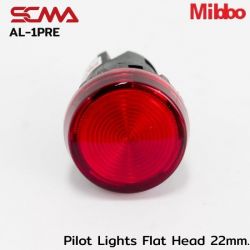AL-1PRE Pilot Lights Flat Head 22mm. 220VAC/DC Red Mibbo
