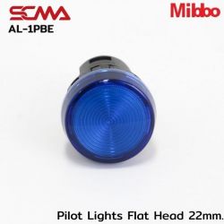 AL-1PBE Pilot Lights Flat Head 22mm. 220VAC/DC Blue Mibbo