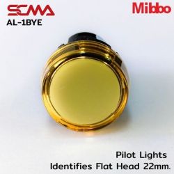 AL-1BYE Pilot Lights Identifies Flat Head 22mm. 220VAC/DC Yellow Mibbo