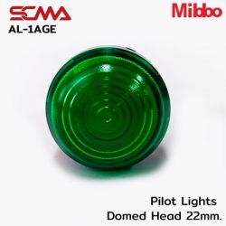 AL-1AGE Pilot Lights Domed Head 22mm. 220VAC/DC Green Mibbo
