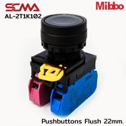AL-2T1K102 Black Pushbuttons Flush 22mm. Monentary Mibbo
