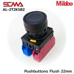 AL-2T2K102 Black  Pushbuttons Flush 22mm. Maintained Mibbo
