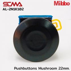 AL-2N1K102 Black Pushbuttons Mushroom 22mm. Monentary  Mibbo
