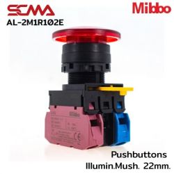 AL-2M1R102E 220VAC/DC Red Pushbuttons lllumin.Mush. 22mm. Monentary Mibbo