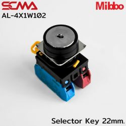 AL-4X1W102 Selector Key 22mm. 2P Momentary White Mibbo