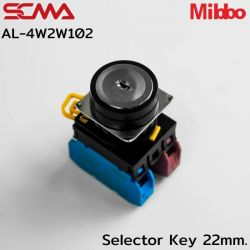 AL-4W2W102 Selector Key 22mm. 3P Maintained White Mibbo
