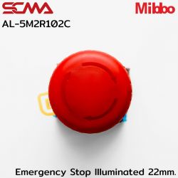 AL-5M2R102C Emergency Stop Illuminated 22mm. 24VAC/DC Red Mibbo