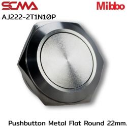 AJ222-2T1N10P Pushbutton Metal Flat Round 22mm. 1NO Mibbo