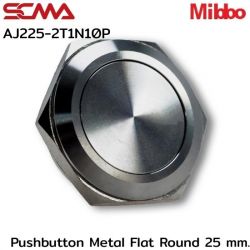 AJ225-2T1N10P Pushbutton Metal Flat Round 25mm. 1NO Mibbo
