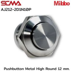 AJ212-2D1N10P Pushbutton Metal High Round 12mm. 1NO Mibbo