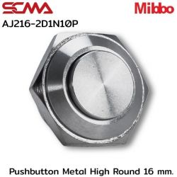 AJ216-2D1N10P Pushbutton Metal High Round 16mm. 1NO Mibbo