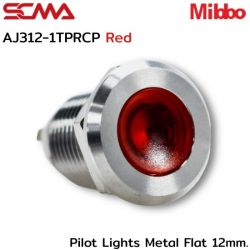 AJ312-1TPRCP Pilot Lights Metal Flat 12mm. 24VDC Red Mibbo