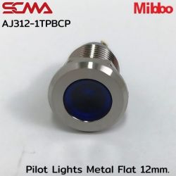 AJ312-1TPBCP Pilot Lights Metal Flat 12mm. 24VDC Blue Mibbo