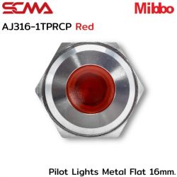 AJ316-1TPRCP Pilot Lights Metal Flat 16mm. 24VDC Red Mibbo