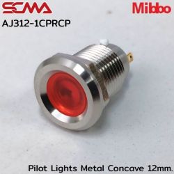 AJ312-1CPRCP Pilot Lights Metal Concave 12mm. 24VDC Red Mibbo