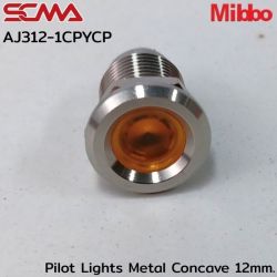 AJ312-1CPYCP Pilot Lights Metal Concave 12mm. 24VDC Yellow Mibbo