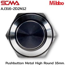 AJ316-2D2N12 Pushbutton Metal High Round 16mm. Maintained Mibbo