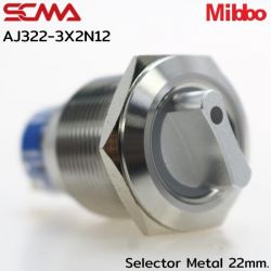 AJ322-3X2N12 Selector Metal 22mm. 2P Maintained Mibbo