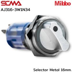 AJ316-3W1N34 Selector Metal 16mm. 3P Monentary Mibbo
