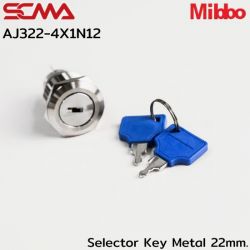 AJ322-4X1N12 Selector Key Metal 22mm. 2P Monentary Mibbo