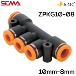 ZPKG10-08 \ Plastic Fitting \ Five Way Reducer / 10mm-8mm \ E.MC