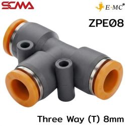 ZPE08 \ Plastic Fitting \ Three Way (T) / 8mm \ E.MC