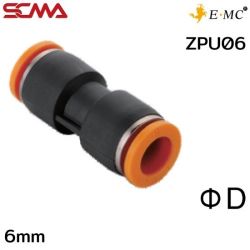 ZPU06 \ Plastic Fitting \ Straight / 6mm \ E.MC