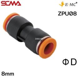 ZPU08 \ Plastic Fitting \ Straight / 8mm \ E.MC