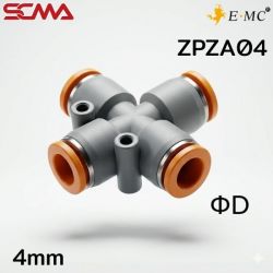ZPZA04 \ Plastic Fitting \ Four Way / 4mm \ E.MC