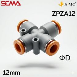 ZPZA12 \ Plastic Fitting \ Four Way / 12mm \ E.MC