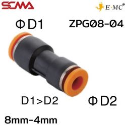 ZPG08-04 \ Plastic Fitting \ Reducer / 8mm-4mm \ E.MC