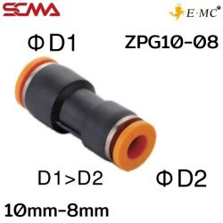 ZPG10-08 \ Plastic Fitting \ Reducer / 10mm-8mm \ E.MC