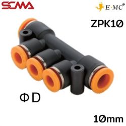 ZPK10 \ Plastic Fitting \ Five Way / 10mm \ E.MC